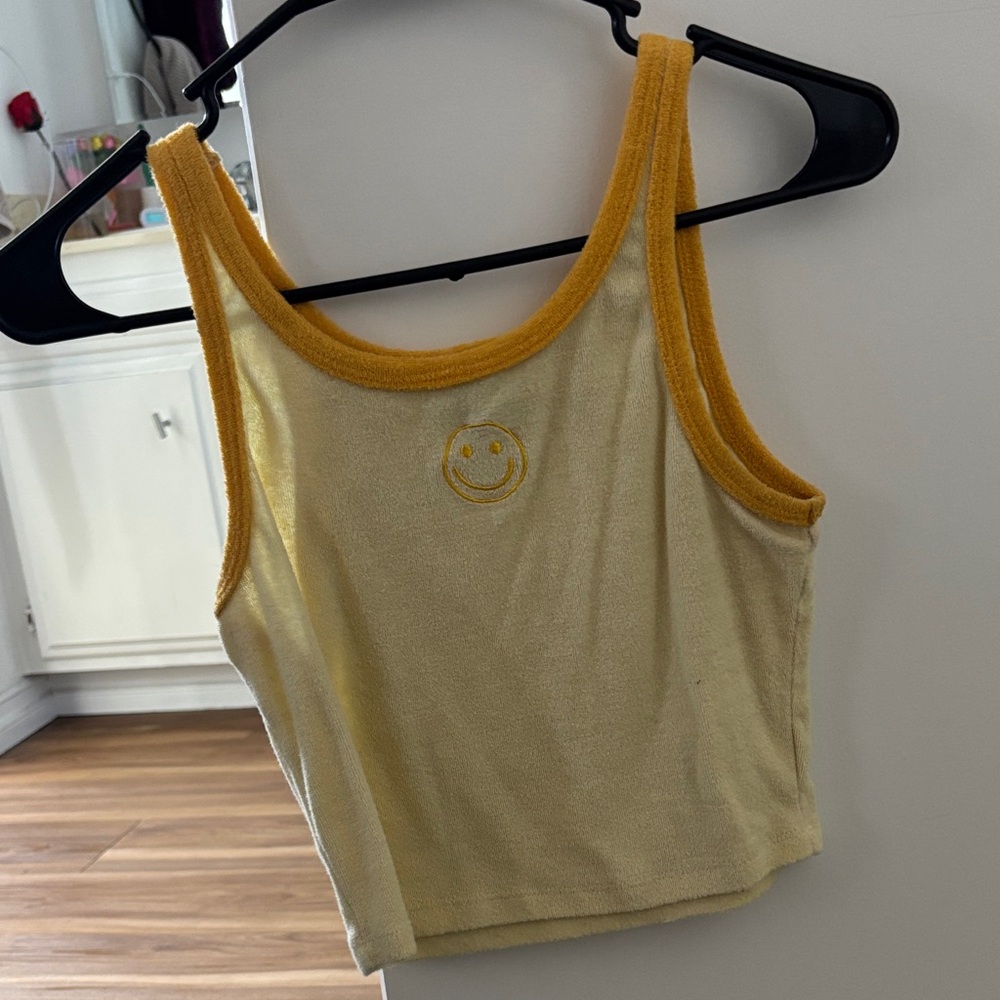 Yellow Smiley crop top